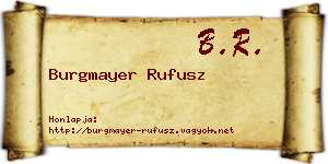 Burgmayer Rufusz névjegykártya